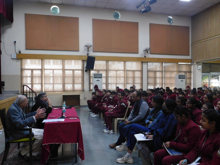 School Chairman Mr Goradia interacts with classes 8 and 9 on Morals and Ethics